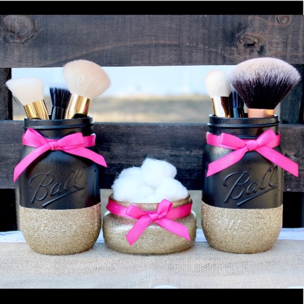 Mason Jar Makeup Brush Set! Brand New!